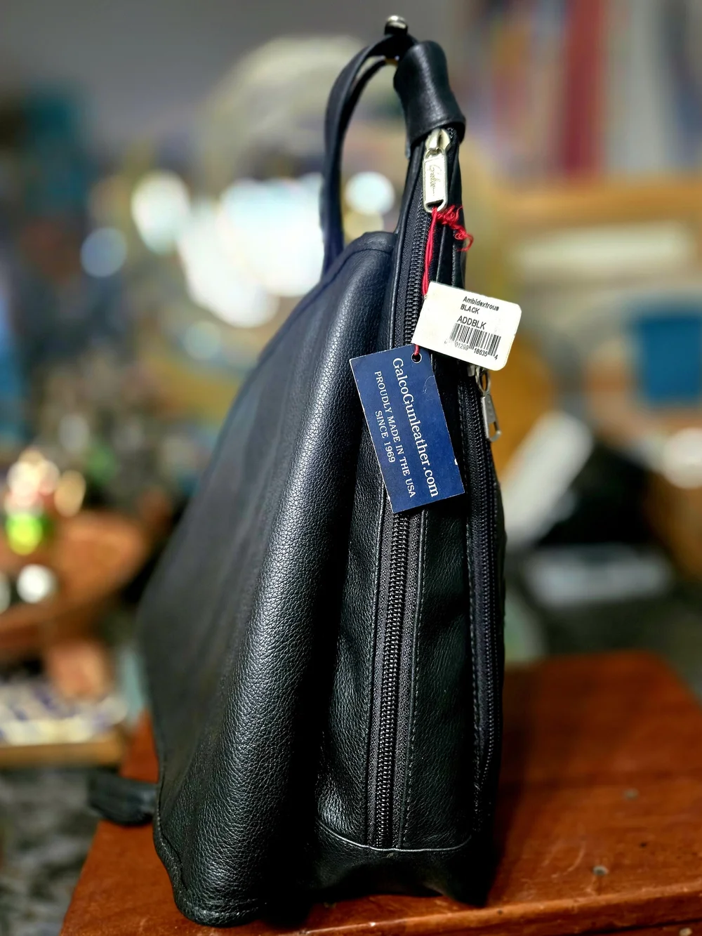 Vintage Galco Leatherware (Galco International) pebbled black leather sling back